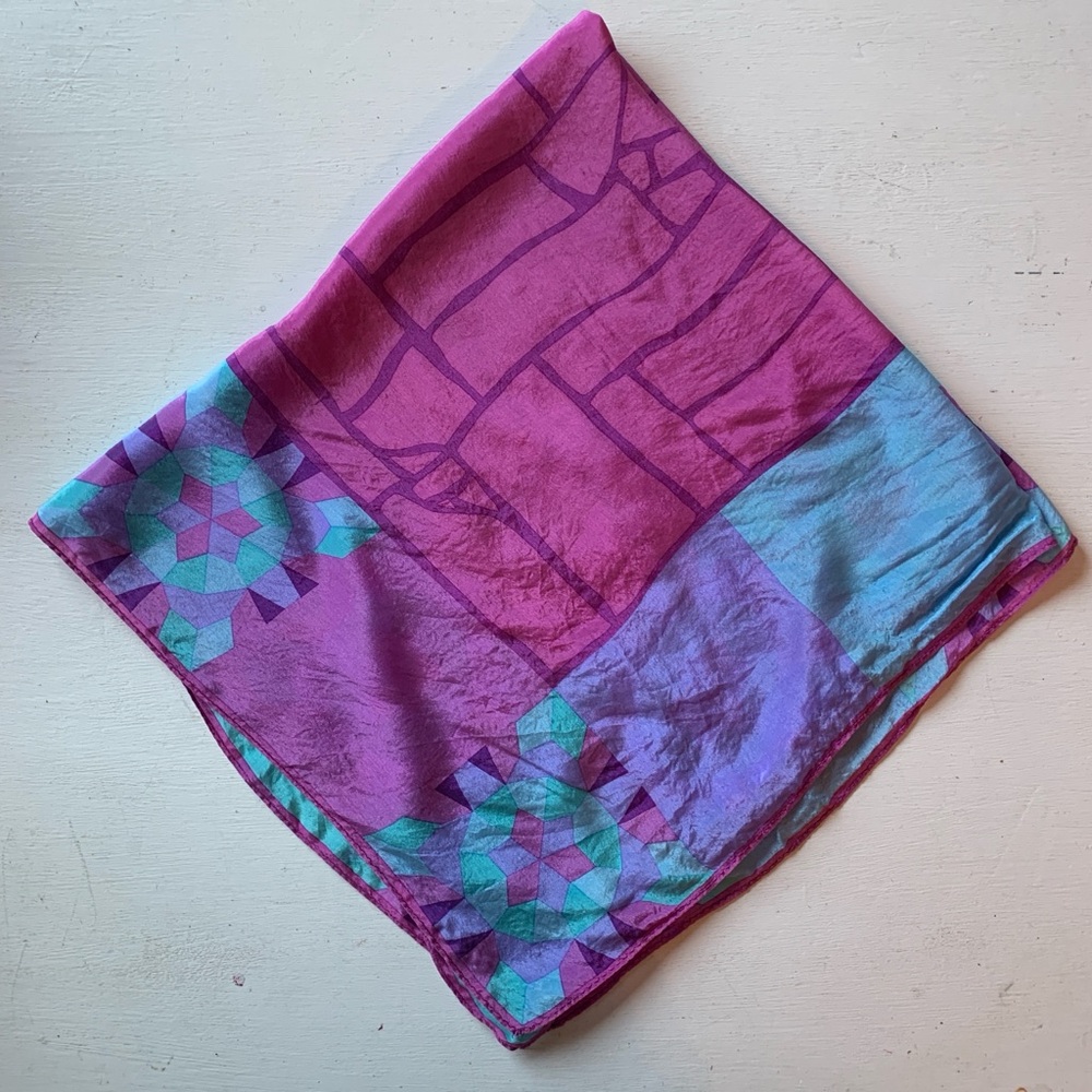 Vintage USNA VERA NEUMANN Large Square Silk Scarf